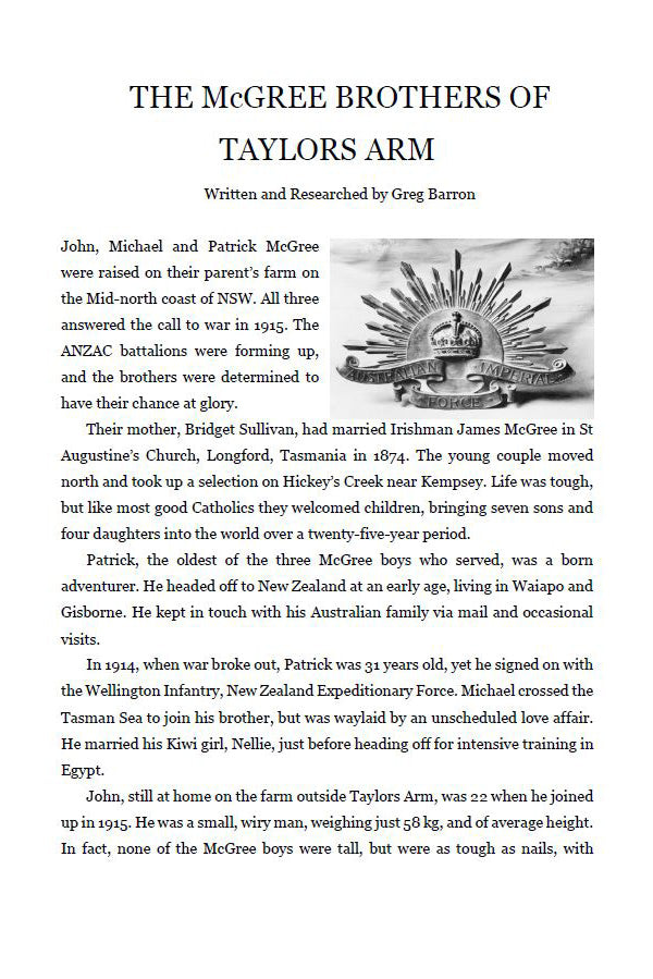 The McGree Brothers of Taylors Arm