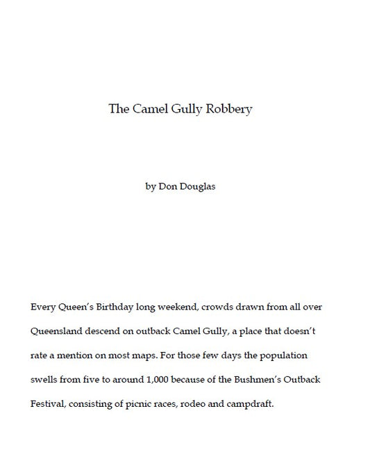 The Camel Gully Robbery by Don Douglas (free pdf download)